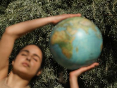 Abstract motion blur of a person exercising.